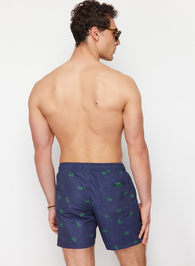 trendyol Navy Blue Standard Fit Crab Patterned Swimsuit Swim Shorts Tmnss24Ds00006 - Image 5