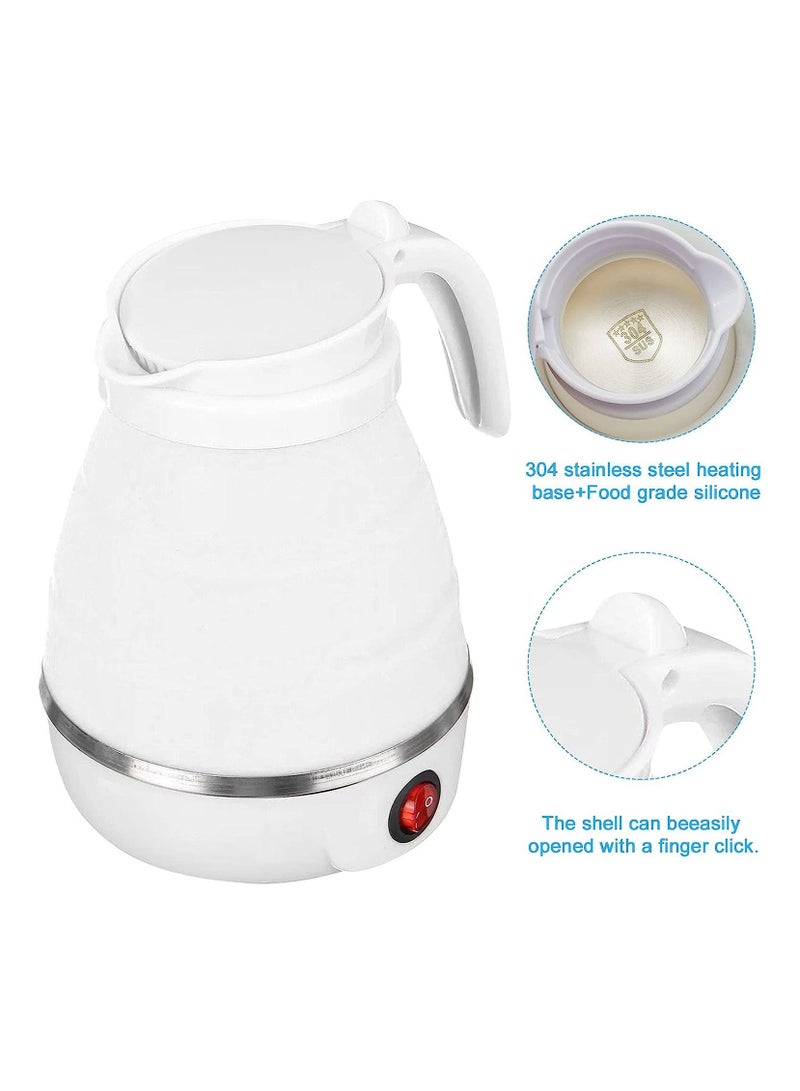 DubaiGallery Electric Kettle Silicone Foldable Water Kettles Compression Leak proof Portable Kettle 600ml Travel Mini Kettle for Household - Image 2