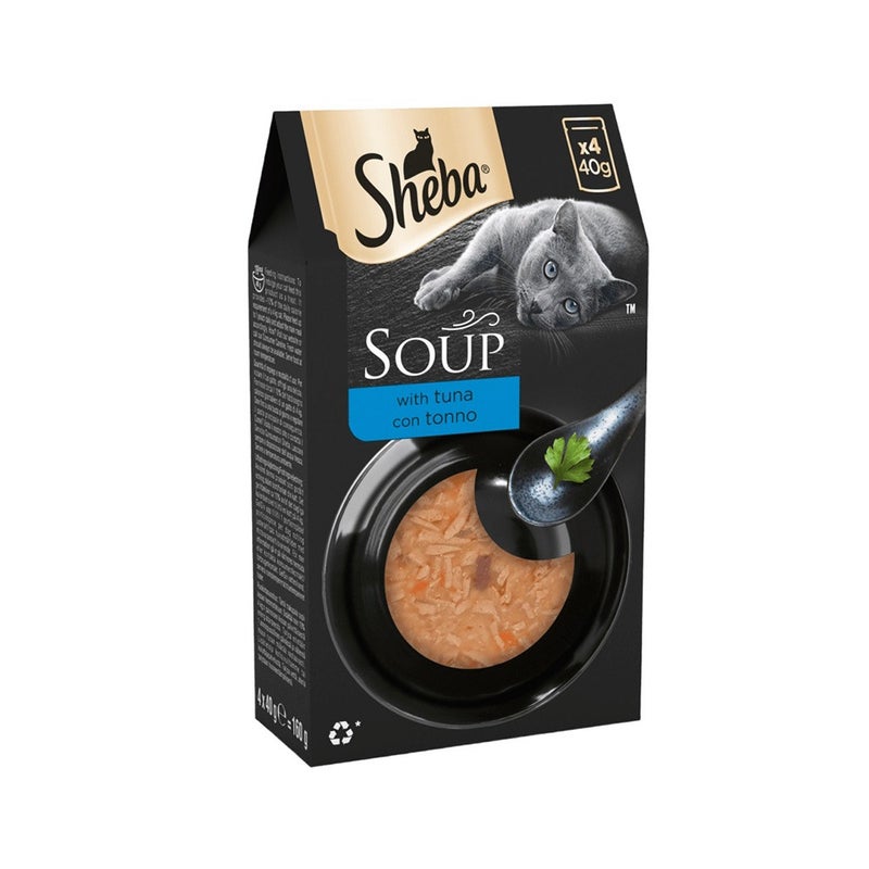 Sheba Classics Soup with Tuna Fillets Cat Food Pouches - 4 x 40 g