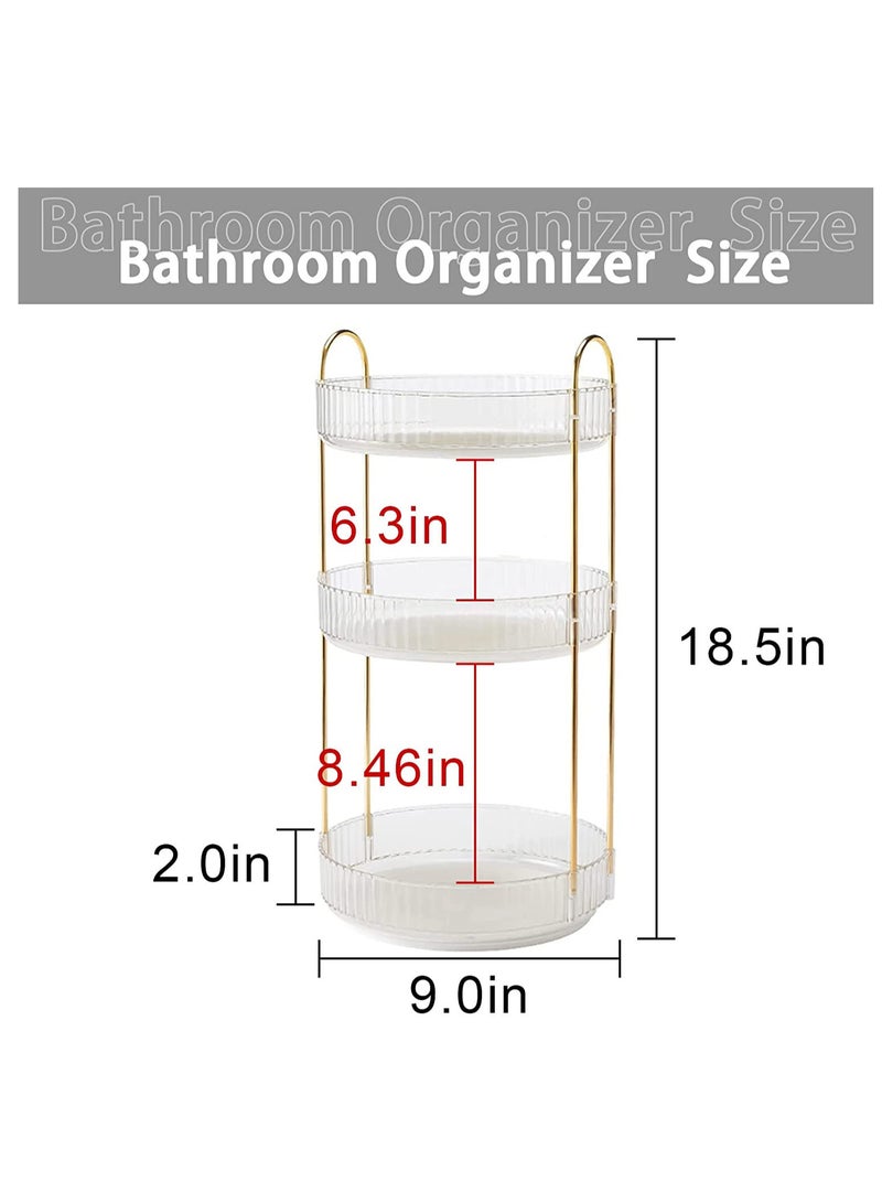 Sharpdo Rotating Makeup Organizer for Vanity 3 Tier,High Capacity Skincare Clear Make Up Storage Perfume Organizers Cosmetic Dresser Organizer Countertop 360 Spinning - Image 3