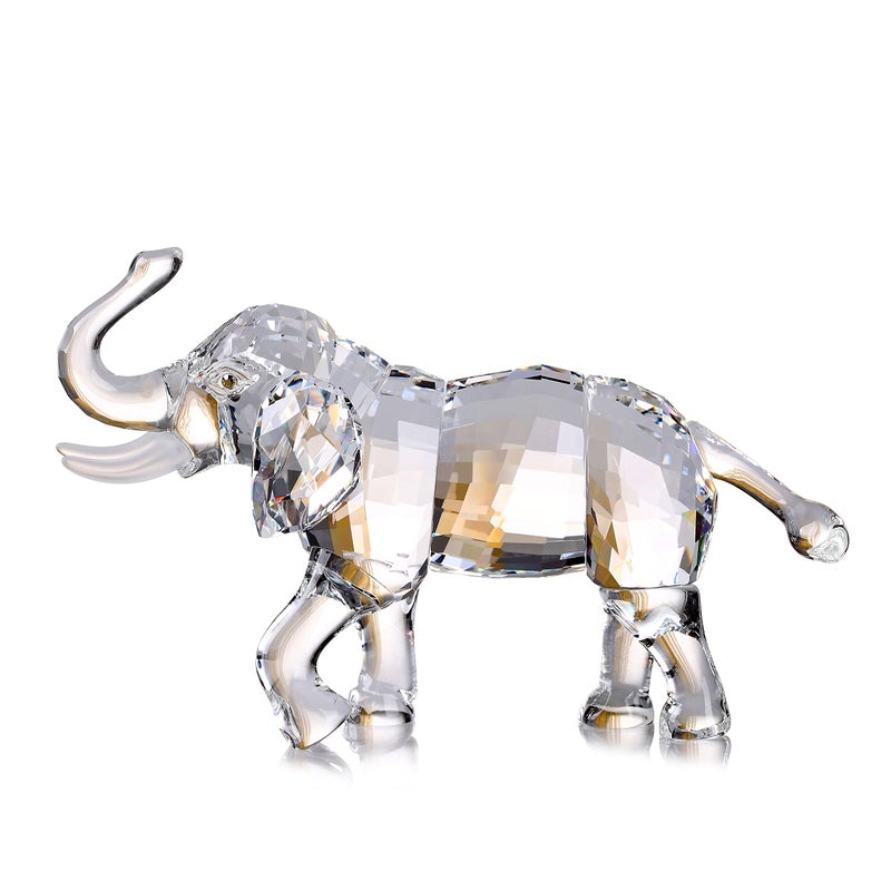 Crystal Lucky Elephant Figurine Collection Ornament Statue Animal Collectible Home Decor White