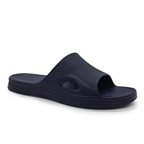 FUNKYMONKEY Bathroom Shower Sandal Mens Womens Indoor Home Beach Non Slip Slippers (10 M US, Dark Blue) - Image 1