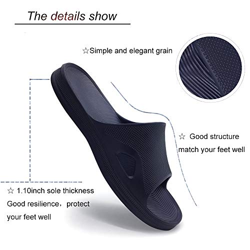 FUNKYMONKEY Bathroom Shower Sandal Mens Womens Indoor Home Beach Non Slip Slippers (10 M US, Dark Blue) - Image 4