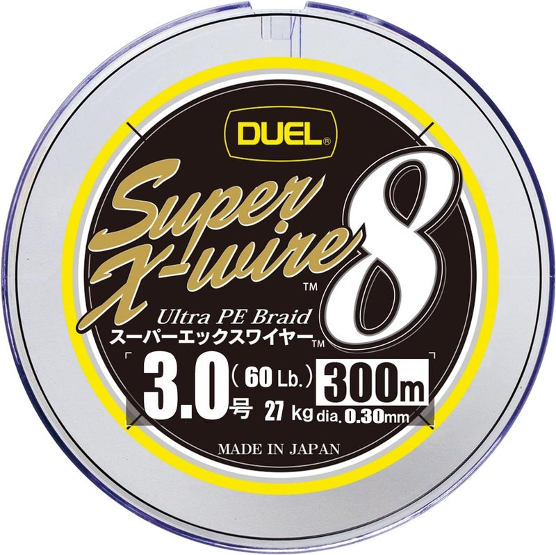 DUEL Super X-Wire Fishing Line - 300m, 3.0 with Yellow Markings - Image 1