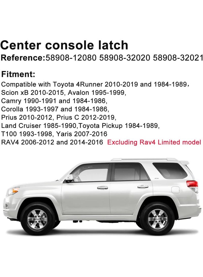 مزلاج قفل الكونسول المركزي للسيارة متوافق مع طرازات تويوتا كورولا 1993-1997، وRAV4 2006-2016 (باستثناء RAV4 Limited)، وYaris 2007-2016 58908-12080 بديل - Image 4