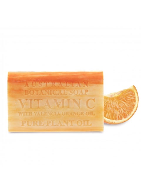 Australian Botanical Soap, Vitamin C with Valencia Orange 6.6 oz. (187g) Soap Bar | Natural Ingredient Bar Soap | All Skin Types | Shea Butter Infused - 1 Count