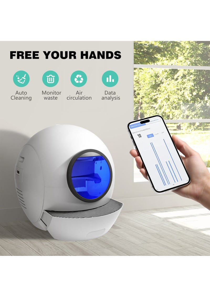 VINSOC Self Cleaning Cat Litter Box 60L Upgraded Extra Large Automatic Cat Litter Box Self Cleaning APP Control & Safe Alert Smart Litter Box for multiple Cats（60L,2025 WIFI Version） - Image 2