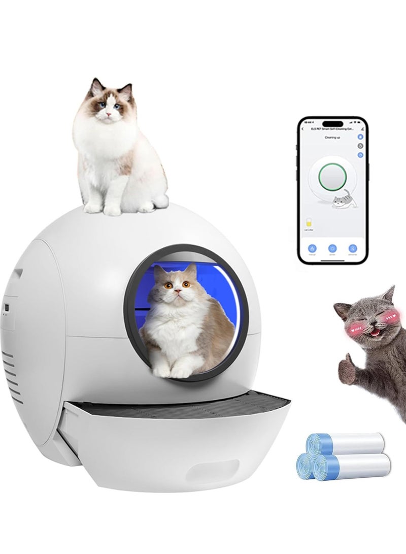 VINSOC Self Cleaning Cat Litter Box 60L Upgraded Extra Large Automatic Cat Litter Box Self Cleaning APP Control & Safe Alert Smart Litter Box for multiple Cats（60L,2025 WIFI Version） - Image 1
