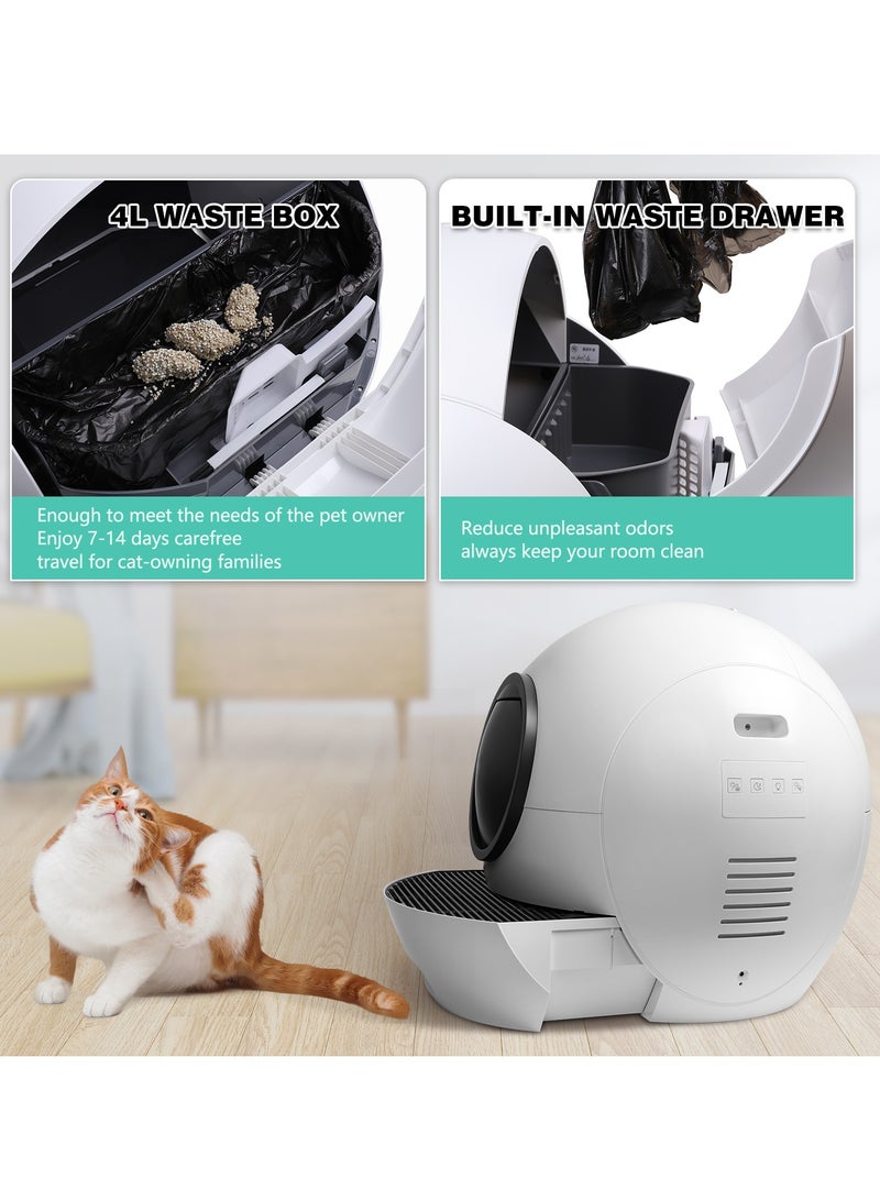 VINSOC Self Cleaning Cat Litter Box 60L Upgraded Extra Large Automatic Cat Litter Box Self Cleaning APP Control & Safe Alert Smart Litter Box for multiple Cats（60L,2025 WIFI Version） - Image 3
