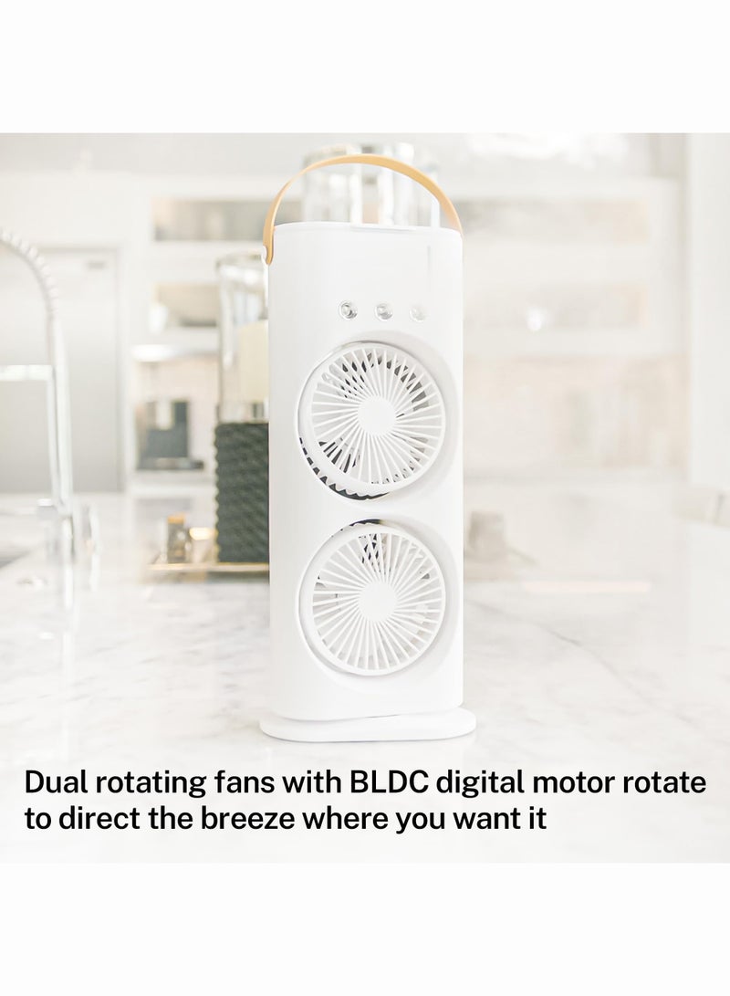 ميون مروحة ضبابية محمولة قابلة لإعادة الشحن، مكيف هواء شخصي، مبرد هواء تبخيري للغرفة، مراوح ضبابية محمولة لتبريد الهواء الخارجي تنفث هواءً باردًا للسفر والمزيد - Image 2