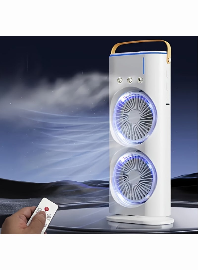 ميون مروحة ضبابية محمولة قابلة لإعادة الشحن، مكيف هواء شخصي، مبرد هواء تبخيري للغرفة، مراوح ضبابية محمولة لتبريد الهواء الخارجي تنفث هواءً باردًا للسفر والمزيد - Image 1