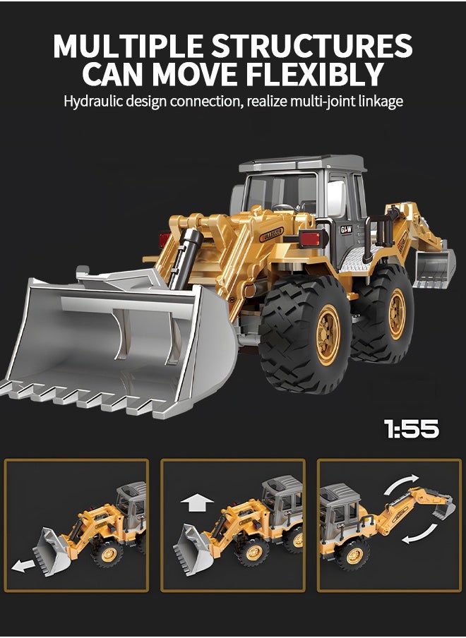 GROIC Diecast Backhoe Loader Toy, Excavator Bulldozer Car Heavy Duty Construction Vehicle Toys Digger Engineering Excavator Vehicle Gifts for Kids  - Image 5