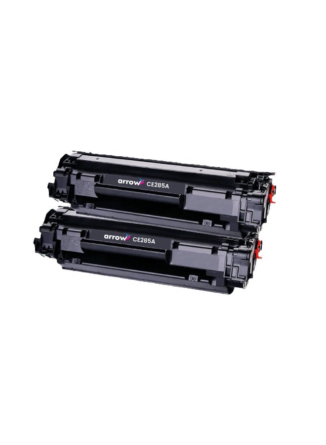 ARROW TONER CARTRIDGE 85A SET OF 2 PACK  - CE285A/CB435A/CB436A/CRG-312/313/712/713/325/725 Replacement For HP LaserJet P1005,P1006,Canon 3018,3010,3100,3150,HP LaserJet P1102,1102W,M1132,1212nf,1214nfw,1217nfw,HP LaserJet P1505,M1120,1120n,1522n,1522nf,Canon 3250,HP LaserJet P1566,1606,M1536,Canon-IC MF4140,4450(Black) - Image 2