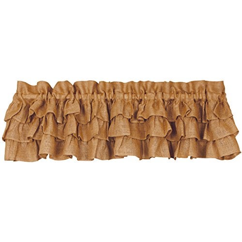 The Country House Collection Triple Ruffle Burlap Country Valance - Image 1