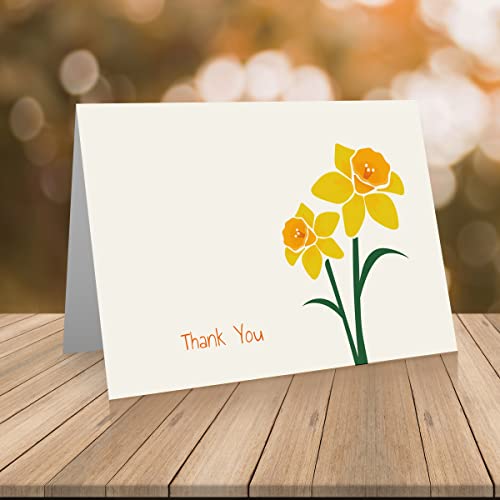 Little Notes by Comptime Daffodil Thank You Cards (24 Foldover Cards and Envelopes) - Image 2