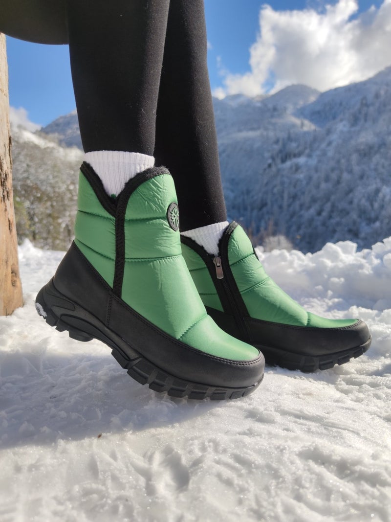 Çiğdem Kundura Çiğdem Snow Boots Snow 1e Unisex - Green-Short Zipper-With Crest - 37 - Image 1