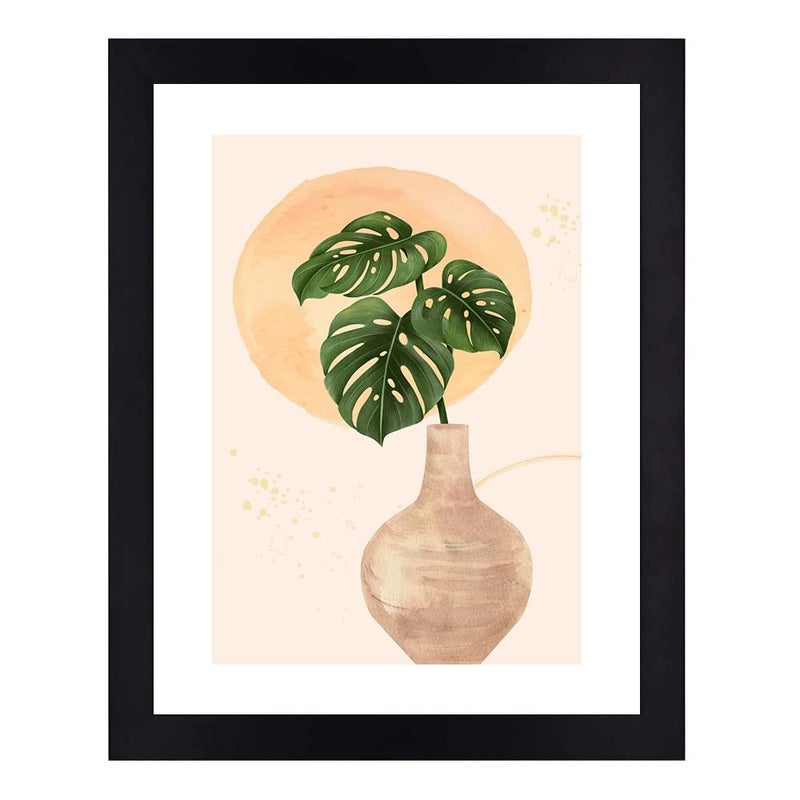 Interio Crafts Modern Botanical Pot Art Framed Poster Modern Art Frame for Living Room Bedroom Kitchen Office Wall Decor Synthetic Wood 13 X 10 Inches Style 7