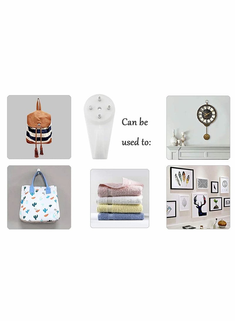 SYOSI خطافات الحائط غير المرئية، خطافات بيضاء صلبة للحائط غير مرئية وغير قابلة للتتبع لتعليق الصور وإطارات الصور، عبوة تحتوي على 32 قطع - Image 5