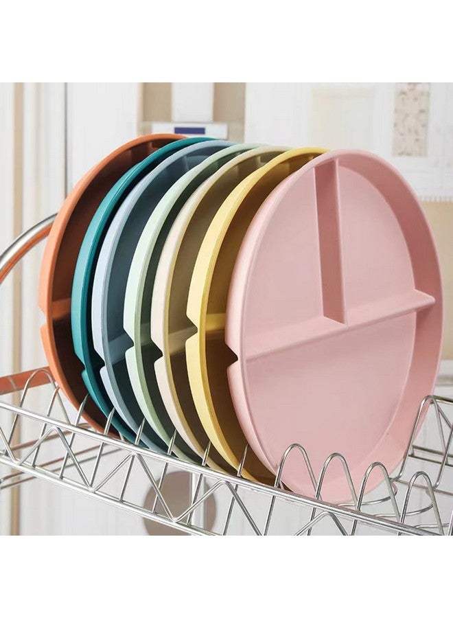 LRUUIDDE Unbreakable Divided Dinner Plate Set of 5, Wheat Straw Plates BPA Free 9 Inch, Portion Control Plate Healthy Eating & Bariatric Diet Divided Plates, Dinner Diet Plates for Kids - Image 3