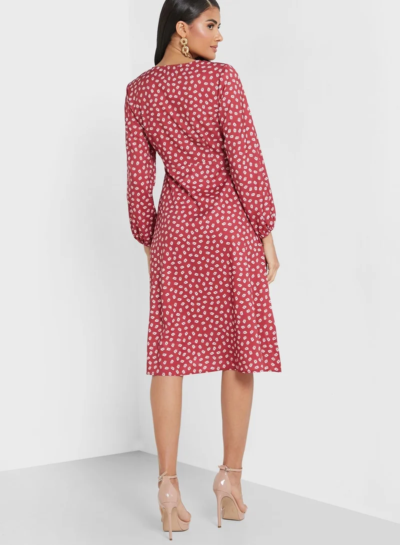 ELLA Plunge Slit Dress