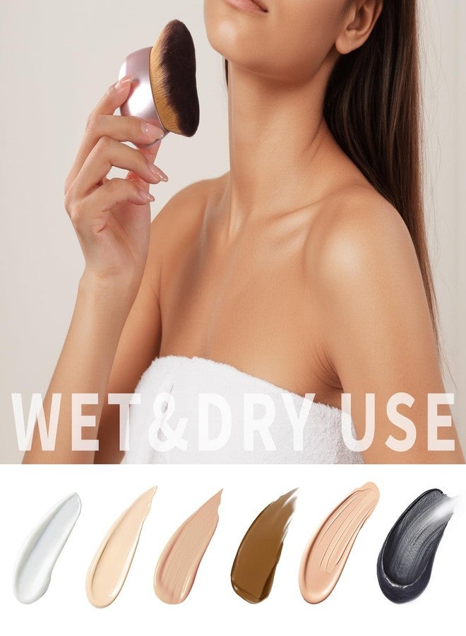 LIALTK Extra Large Makeup Brush & Self Tanning Brush For Self Tanner，For Foundation，Arms And Legs makeup&Bronzer Blend, Body Makeup,Face&Back Makeup - Easy Use, Wet/Dry Use (Rose Gold) - Image 3