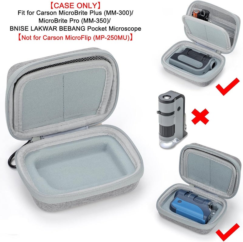 Jiusion USB Microscope Case for Carson MicroBrite Plus (MM-300) BNISE LAKWAR BEBANG Brand Pocket Microscope Mini Handheld Scope, Waterproof Shockproof Dust-proof Include a Carabiner (Case Only) - Image 2