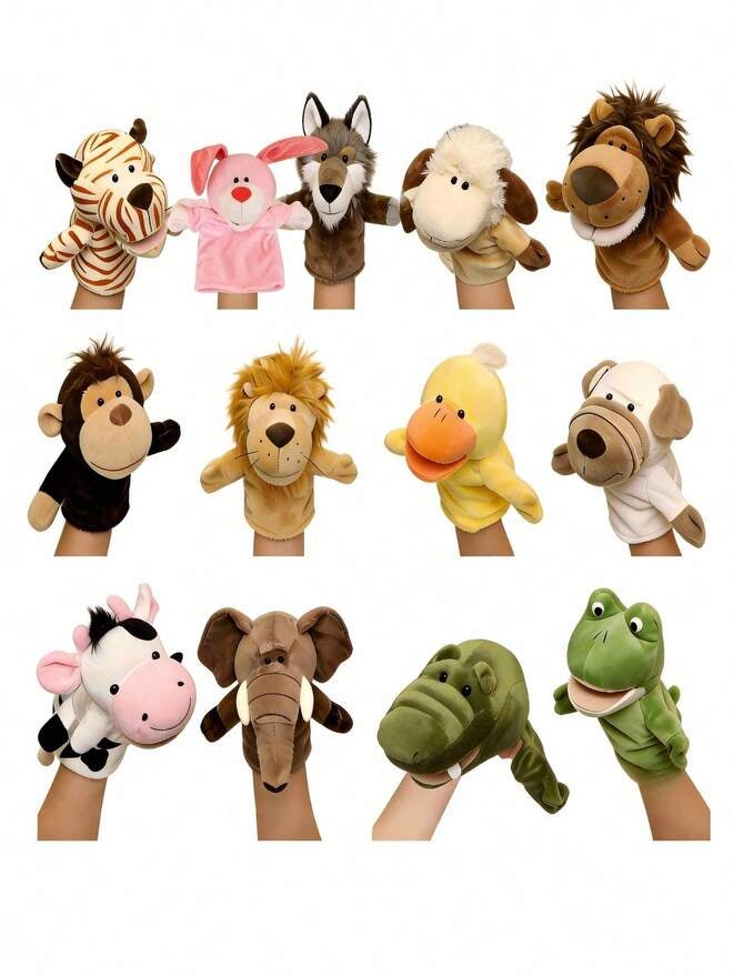 POKOJA LAND 1 Pack Small Animal Hand Puppet With Movable Great For Storytelling, Teaching, Preschool, Role-Playing-Durable, Vibrant, Educational Puppets Suitable As A Holiday Birthday Gift Spring To Summer