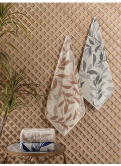 COTTON BOX Set of 4 Jacquard Scandinavian Towels Karian 50 x 90 cm  - Image 1