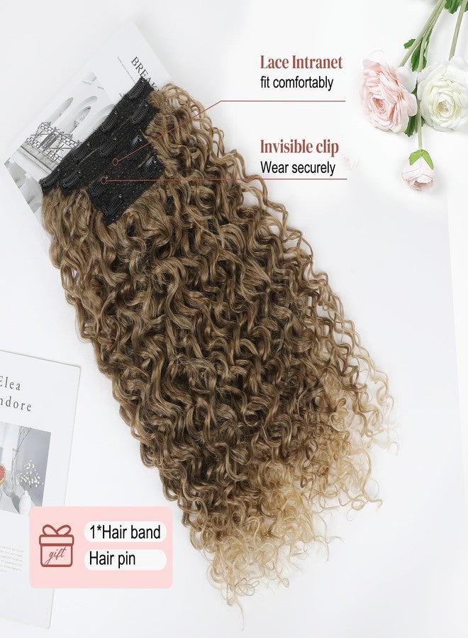 لوناي وصلات شعر لوناي بمشابك، 4 قطع، وصلات شعر مجعدة من الحرير والبروتين النقي 100% للنساء، طول 26 بوصة، وصلات شعر طبيعية ناعمة - من الأشقر الداكن إلى البني الفاتح - Image 4