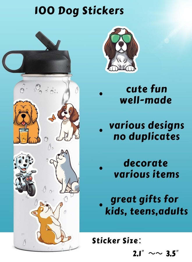 ViKiVi 100 Pcs Cute Dog Stickers for Kids Teens Adults, Waterproof Vinyl Stickers for Water Bottle Laptop Scrapbook, Cute Stickers Gift for Decoration - Image 2