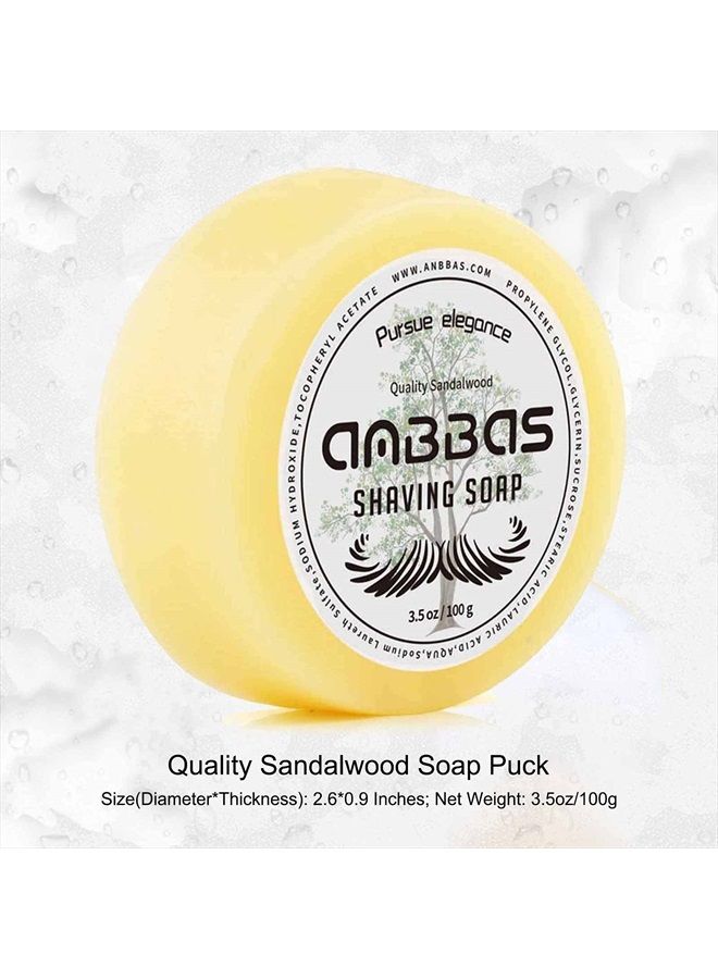 Anbbas Synthetic Badger Shaving Brush Set, 4IN1 Shaving Kit with Stainless Steel Shaving Stand and Lathering Foam Bowl, 3.5OZ Natural Shaving Soap Puck Refill for Men Wet Close Shave - Image 4