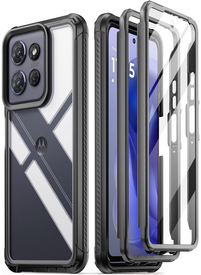 Poetic Guardian Case for Motorola Moto G Power 5G 2025 [Not Fit 2024 Version], [20FT Mil-Grade Drop Tested],[2 Front Frames] Full-Body Shockproof Cover with Built-in Screen Protector, Black/Clear - Image 1