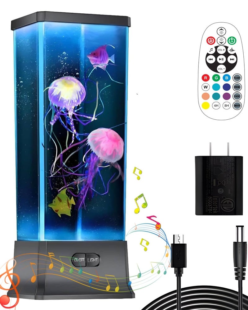 COLORLIFE Cool Electric Jellyfish Lamp with Bluetooth Speaker Music Gift for Boys Girls Adults Aquarium Tank Sensory Mood Night Light for Decorate Relax - Image 1