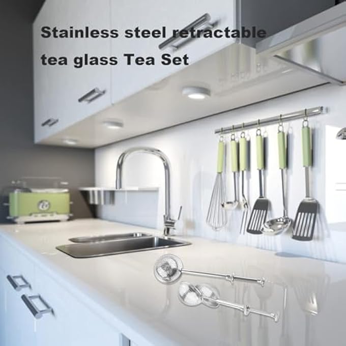 كاست ويف مصفاة شاي من الفولاذ المقاوم للصدأ على شكل كرة شبكية لتصفية أوراق الشاي السائبة قطعتين باللون الفضي - Image 3