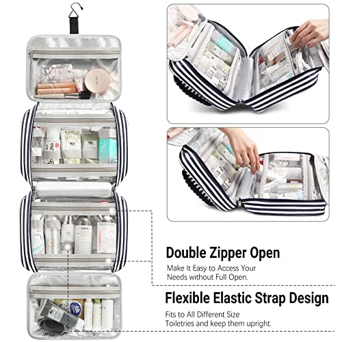 Bosidu Toiletry Bag for Women Large Capacity Hanging Travel Toiletry Organizer for Traveling Women with 4 Compartments & 1 Hanging Hook Travel Comestic Makeup Bag for Full Size Toiletries - Image 5