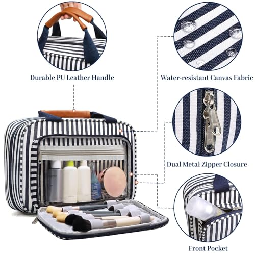 Bosidu Toiletry Bag for Women Large Capacity Hanging Travel Toiletry Organizer for Traveling Women with 4 Compartments & 1 Hanging Hook Travel Comestic Makeup Bag for Full Size Toiletries - Image 4