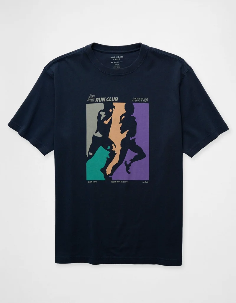 American Eagle  AE Running Club Graphic T-Shirt for Men | Best Price UAE