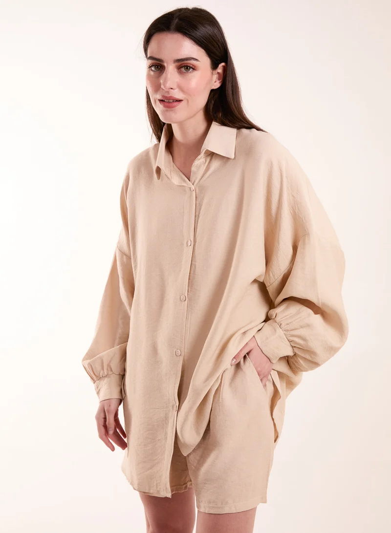 Linen Shorts & Shirt Set