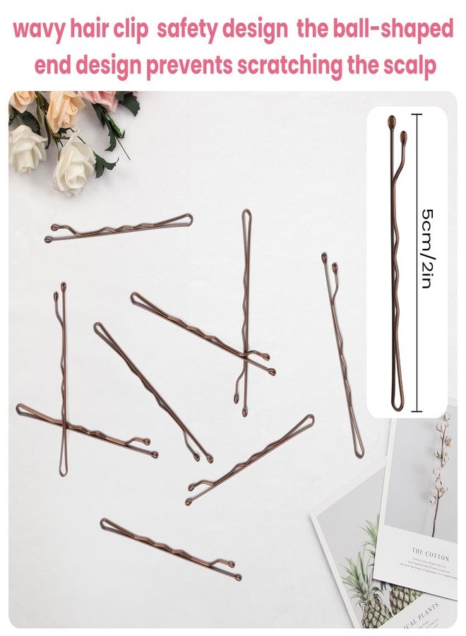 HCYPCV Brown bobby pins, cute box, pain-free, comfortable, all-day styling and buns. Suitable for all hair types. (Brown-01) - Image 2