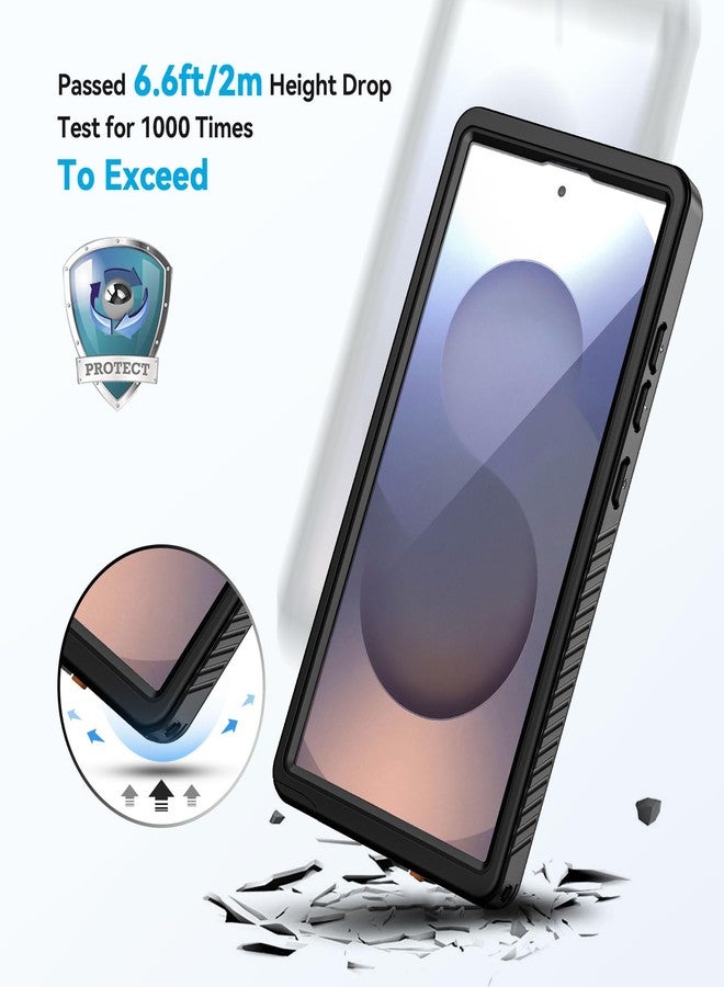 جراب Lanhiem المغناطيسي لهاتف Samsung Galaxy S25 Ultra، مقاوم للماء والغبار IP68، واقي شاشة مدمج، غطاء متين كامل الجسم مقاوم للصدمات لهاتف Galaxy S25 Ultra 5G مقاس 6.9 بوصة، أسود/شفاف - Image 3