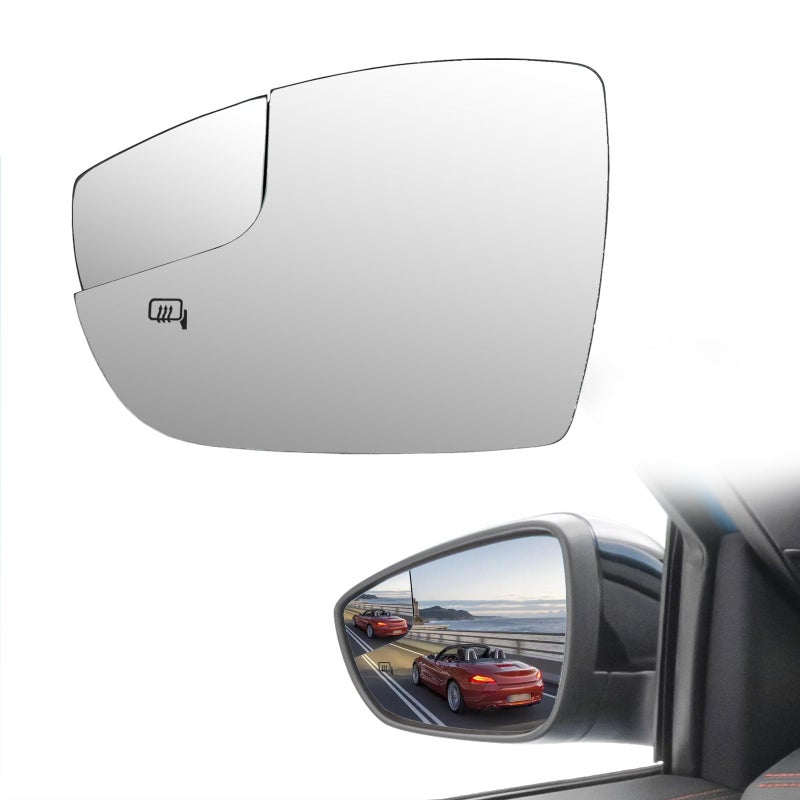 Left Driver Side View Heated Mirror Glass Replacement for 2012 2013 2014 2015 2016 2017 2018 Ford Focus Side Mirror Glass With Rear Holder Replace CM5Z17K707H