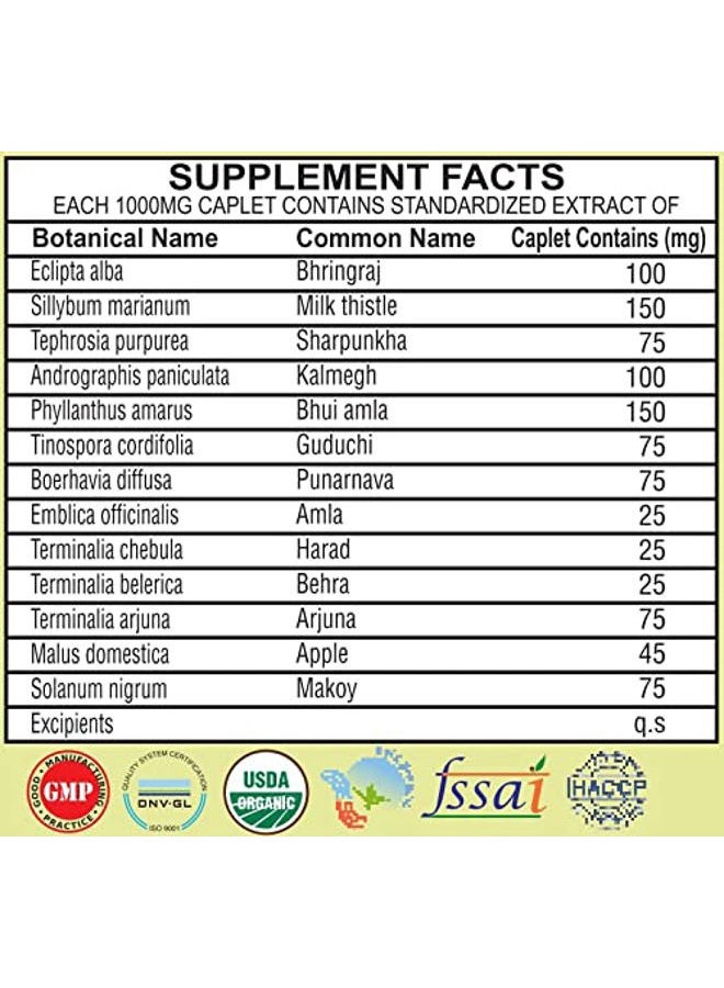 AYURVEDASHREE Liver Support Herbal Ayurvedic Supplement, Supports Healthy Liver, Blend of 13 Powerful Herbs, Vegan, Gluten-Free, 60 Caplets - Image 3
