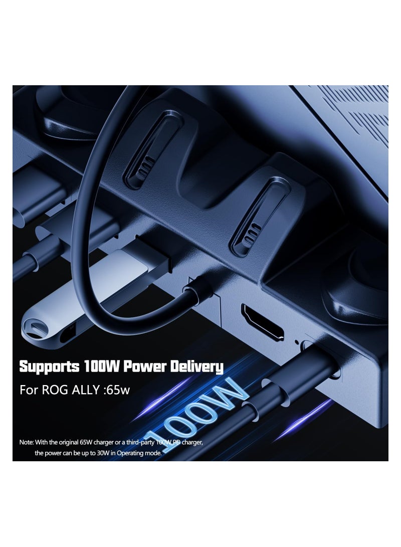 SYOSI قاعدة إرساء لـ ROG Ally/Steam Deck/Legion Go، قاعدة توصيل 6 في 1 مع HDMI 2.0 4K@60 هرتز Gigabit Ethernet 3 USB-A وUSB-C 3.0 شحن متوافق مع ROG Ally/Steam Deck/Lenovo Legion Go - Image 3