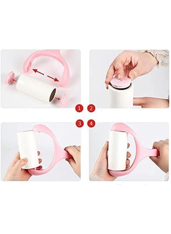 Lint Roller Set with 9 Refills (540 Sheets) & Roller, Super Sticky Pet Hair Remover, 360° Rotating Roller for Clothes, Carpets, Car Seats, Dust, Dogs & Cats - Image 2