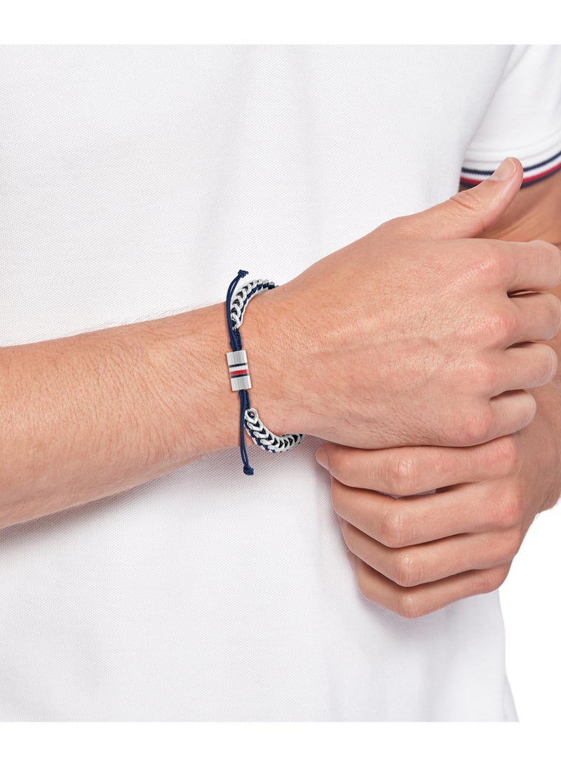 TOMMY HILFIGER TH JEWELRY BRAIDED METAL MENS ROPE BRACELET - 2790511 - Image 2