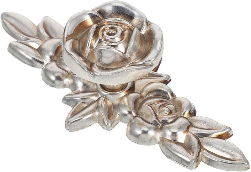 Vintage Floral Zinc Alloy Cabinet Knob Ivory White Drawer Pull For Kitchen Bathroom - Image 1