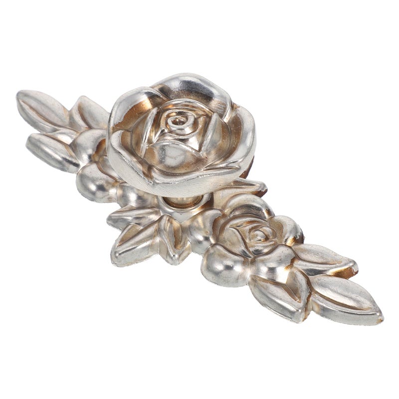 Vintage Floral Zinc Alloy Cabinet Knob Ivory White Drawer Pull For Kitchen Bathroom - Image 2
