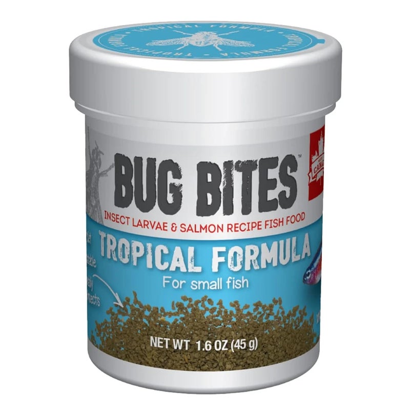 Fluval Bug Bites Tropical Fish Food, Small Granules for Small to Medium Sized Fish, 1.6 oz., A6577 - Image 1