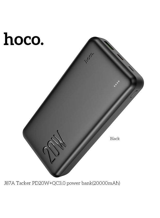 hoco. Power bank J87A Tacker PD20W+QC3.0 20000mAh(Black) - Image 2