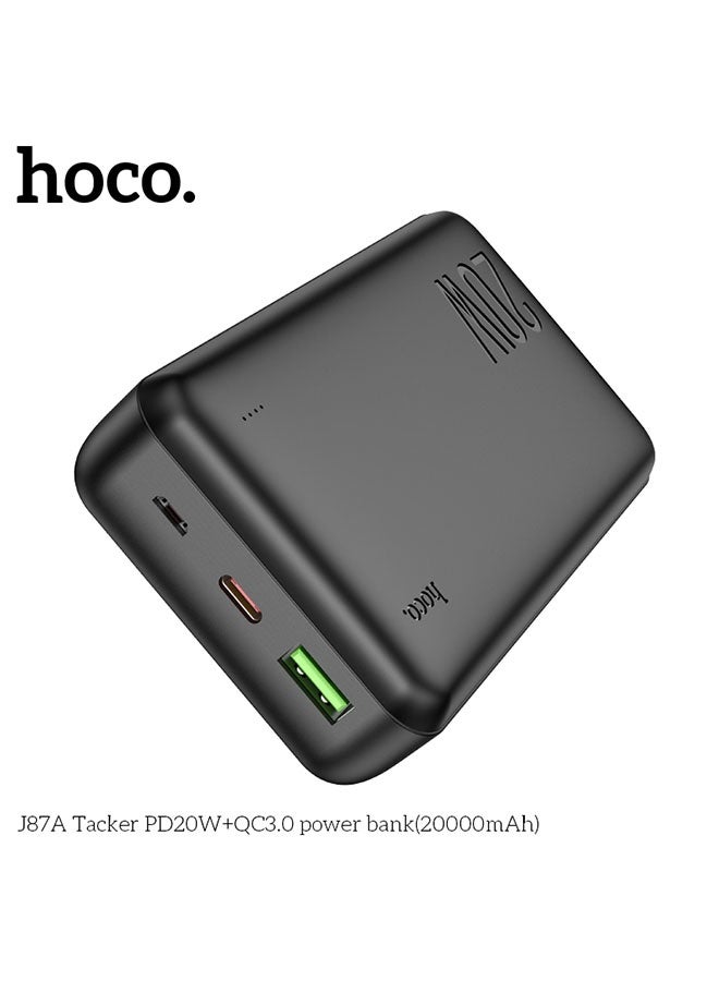 hoco. Power bank J87A Tacker PD20W+QC3.0 20000mAh(Black) - Image 3